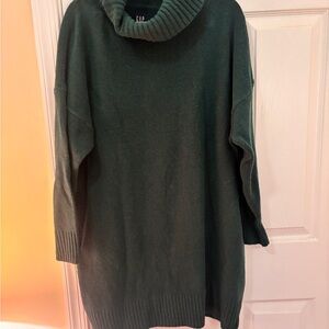 GAP CashSoft Forest Green Cowl Neck Sweater Dress